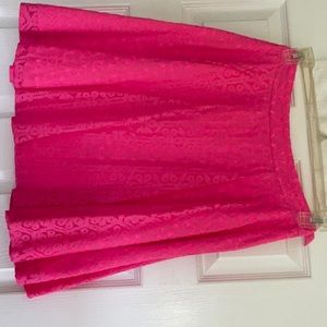 Lilly Pulitzer pink lace skirt, size 4.  Knee length.